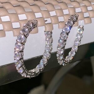 Nadri silver-tone cubic zirconia hoop earrings